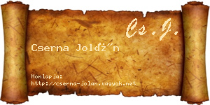 Cserna Jolán névjegykártya