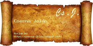 Cserna Jolán névjegykártya