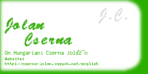 jolan cserna business card